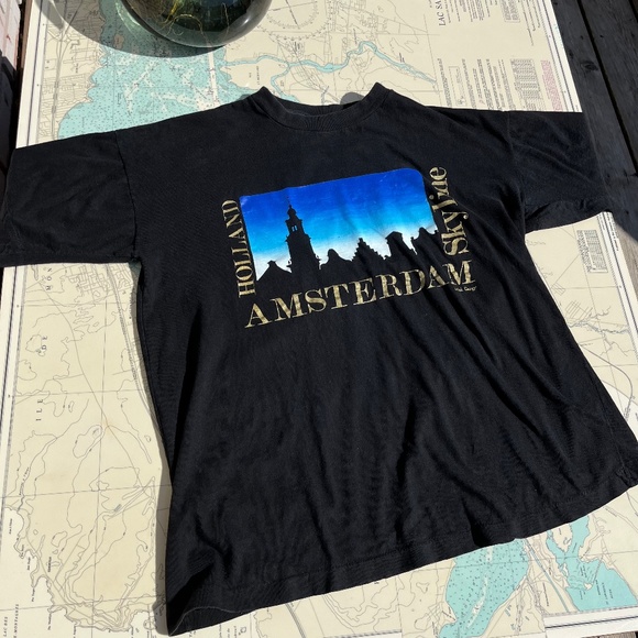Vintage Amsterdam Skyline Sing Stitch Graphic Tee - Picture 2 of 4